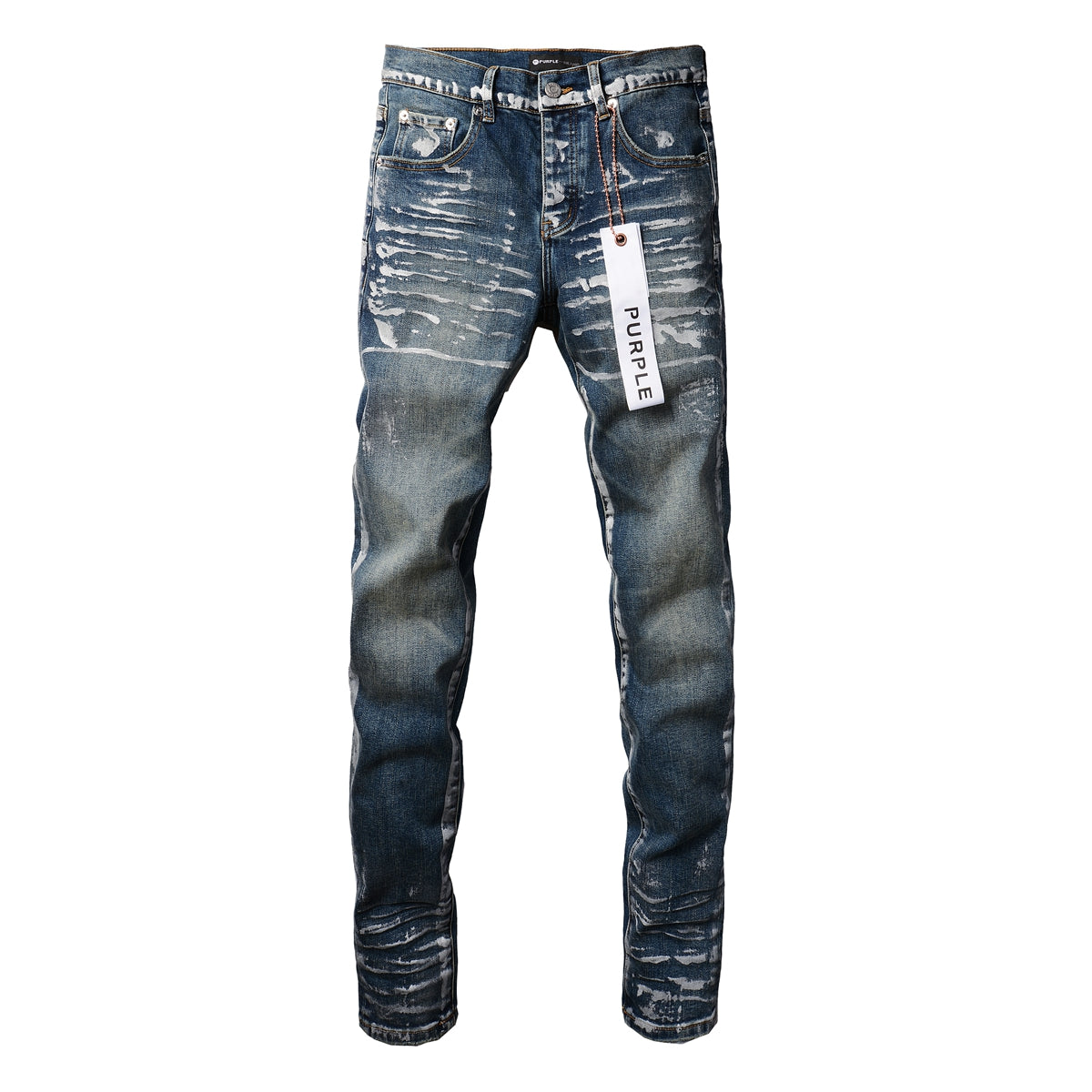 PURPLE Jeans With Light Dark Paint Distressed Fashion Trend High 9040