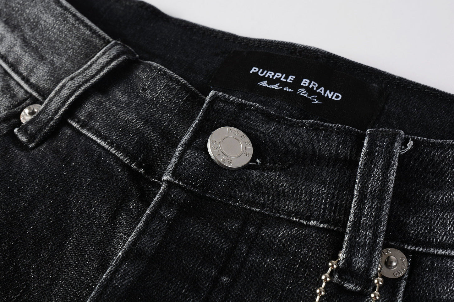 PURPLE Men Streetwear Skinny Jeans Dark Gray Wash with Heavy Distressed Ripped Details 9079