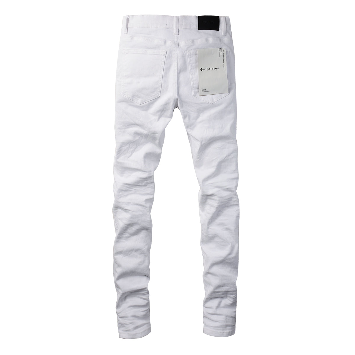 PURPLE Men Streetwear Skinny Jeans White Wash with Minimalist Textured Finish 9024