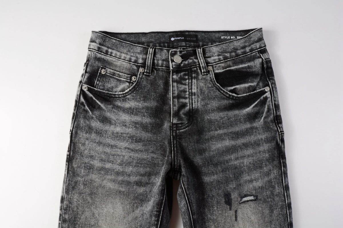 PURPLE Men Distressed Grey Washed skinny Jeans Ripped Scratch style 9105