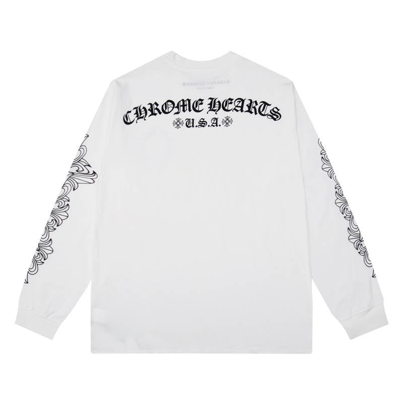 CHROME-HEARTS Men's Long-Sleeve T-shirtSweatshirt K8005