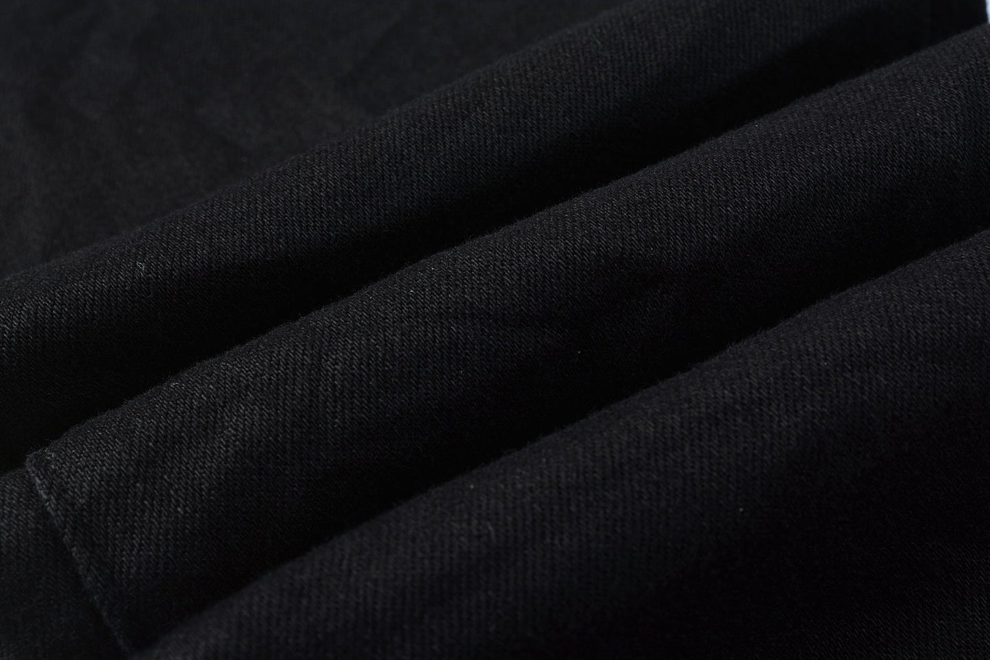 PURPLE Men Streetwear Skinny Jeans Black Wash with Clean Minimalist Style 9023