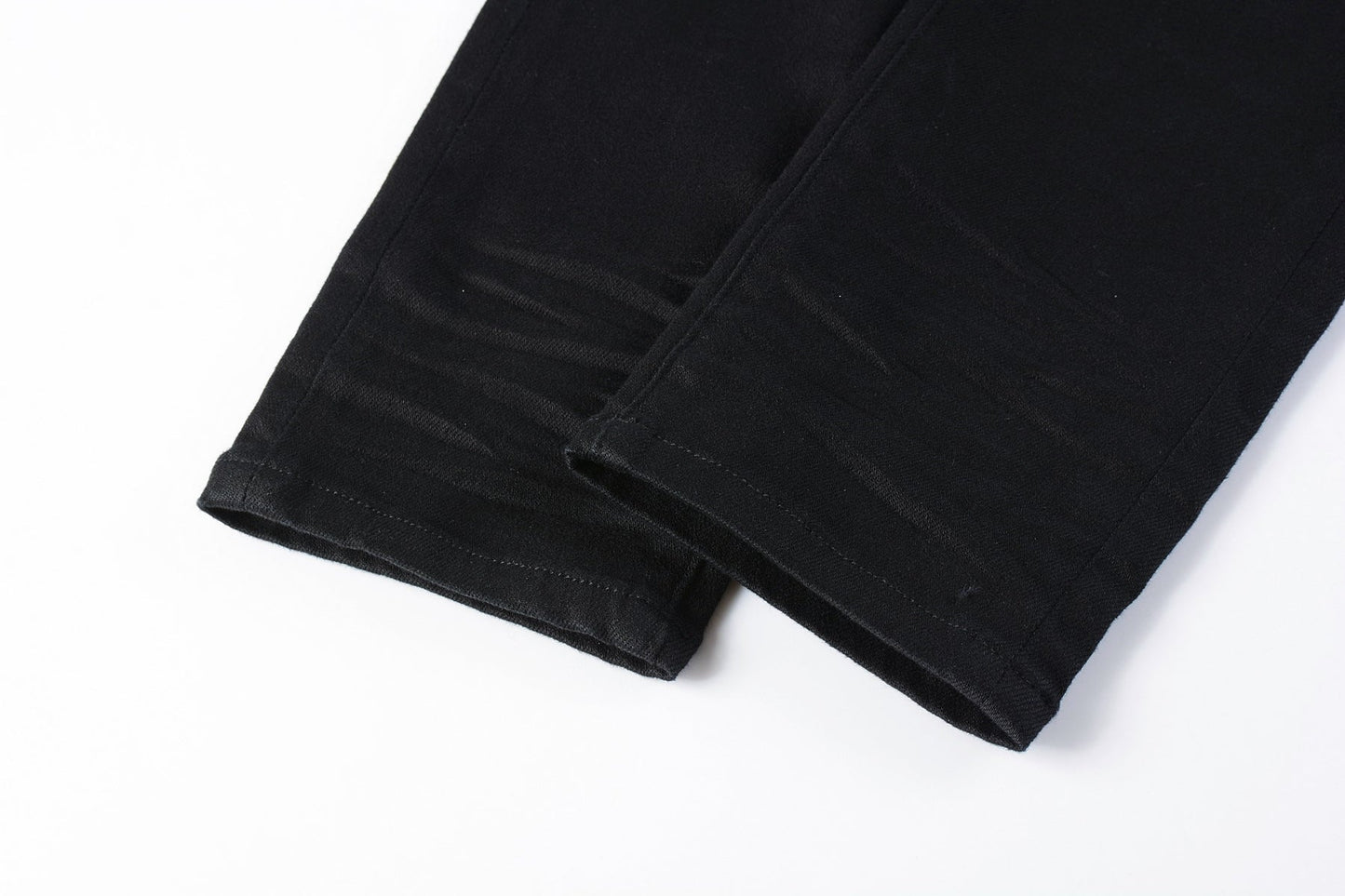 PURPLE Men Streetwear Skinny Jeans Black Wash with Distressed Rip Details 9022