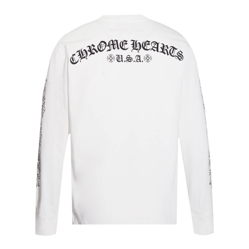 CHROME-HEARTS Men's Long-Sleeve T-shirtSweatshirt K8005