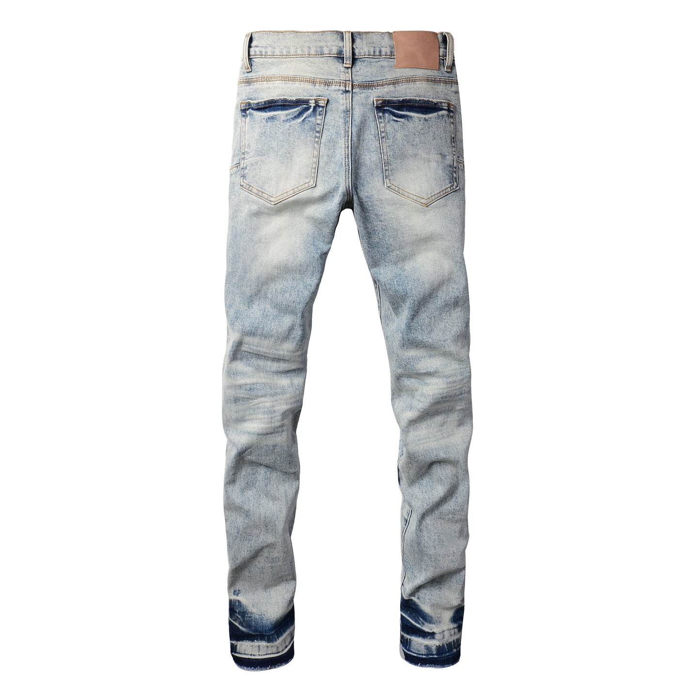 PURPLE Men Streetwear Jeans Distressed Light Blue Abstract Ripped skinny 9093