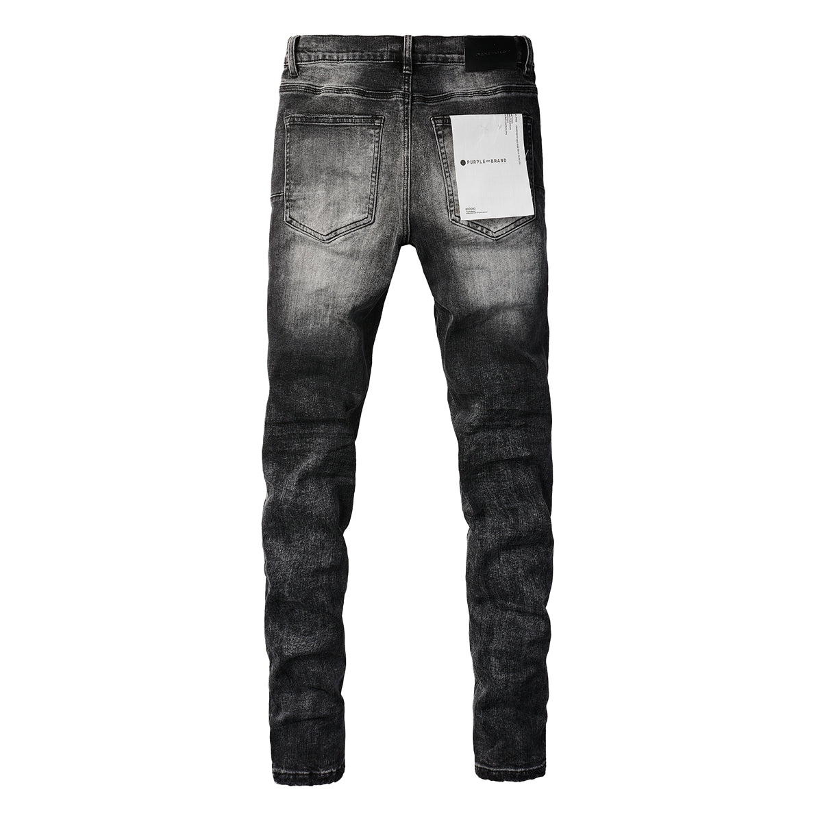 PURPLE Men Streetwear Skinny Jeans Dark Gray Wash with Minimalist Style 9019