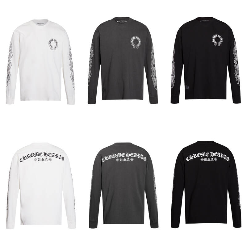 CHROME-HEARTS Men's Long-Sleeve T-shirtSweatshirt K8005