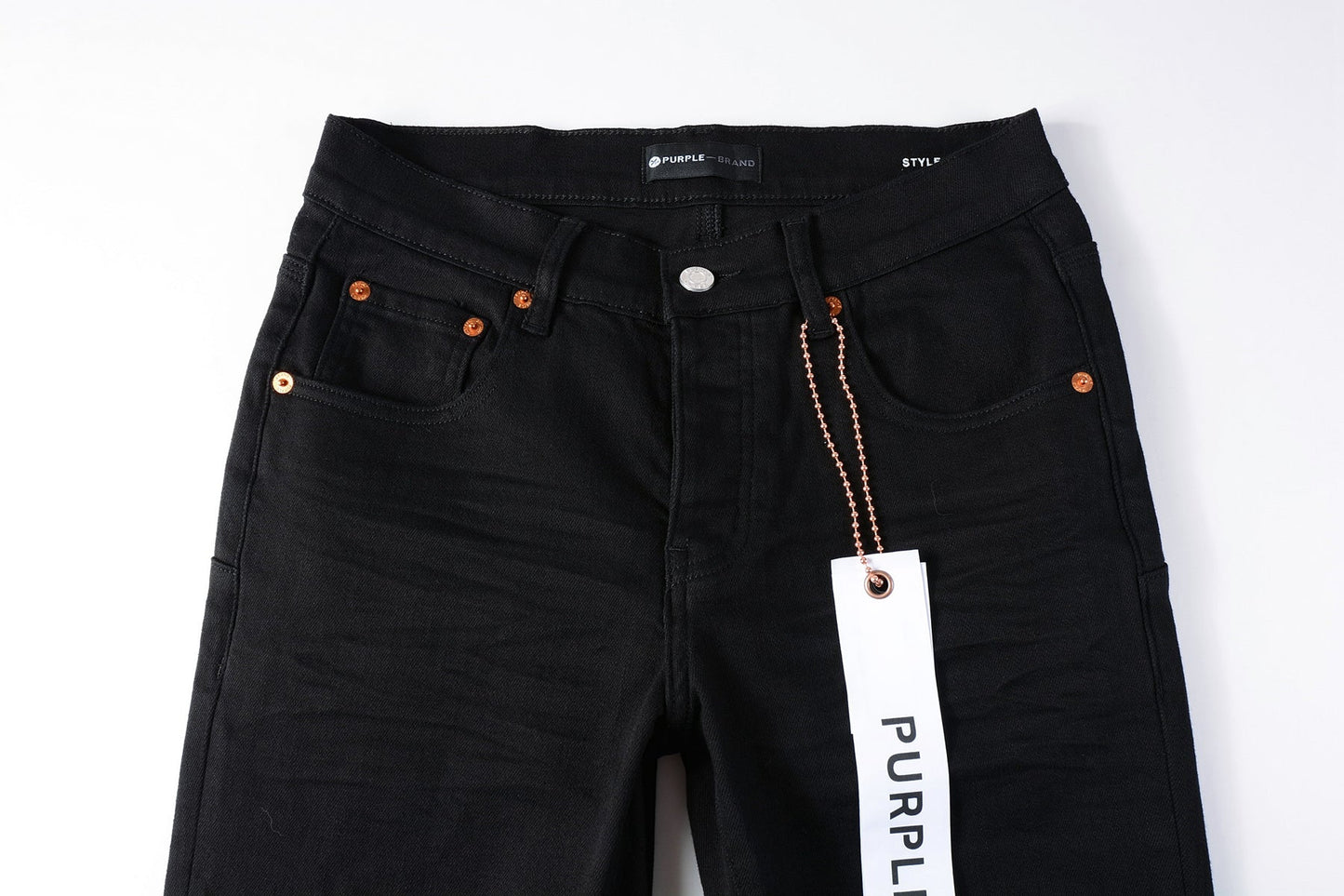 PURPLE Men Streetwear Skinny Jeans Black Wash with Clean Minimalist Style 9023