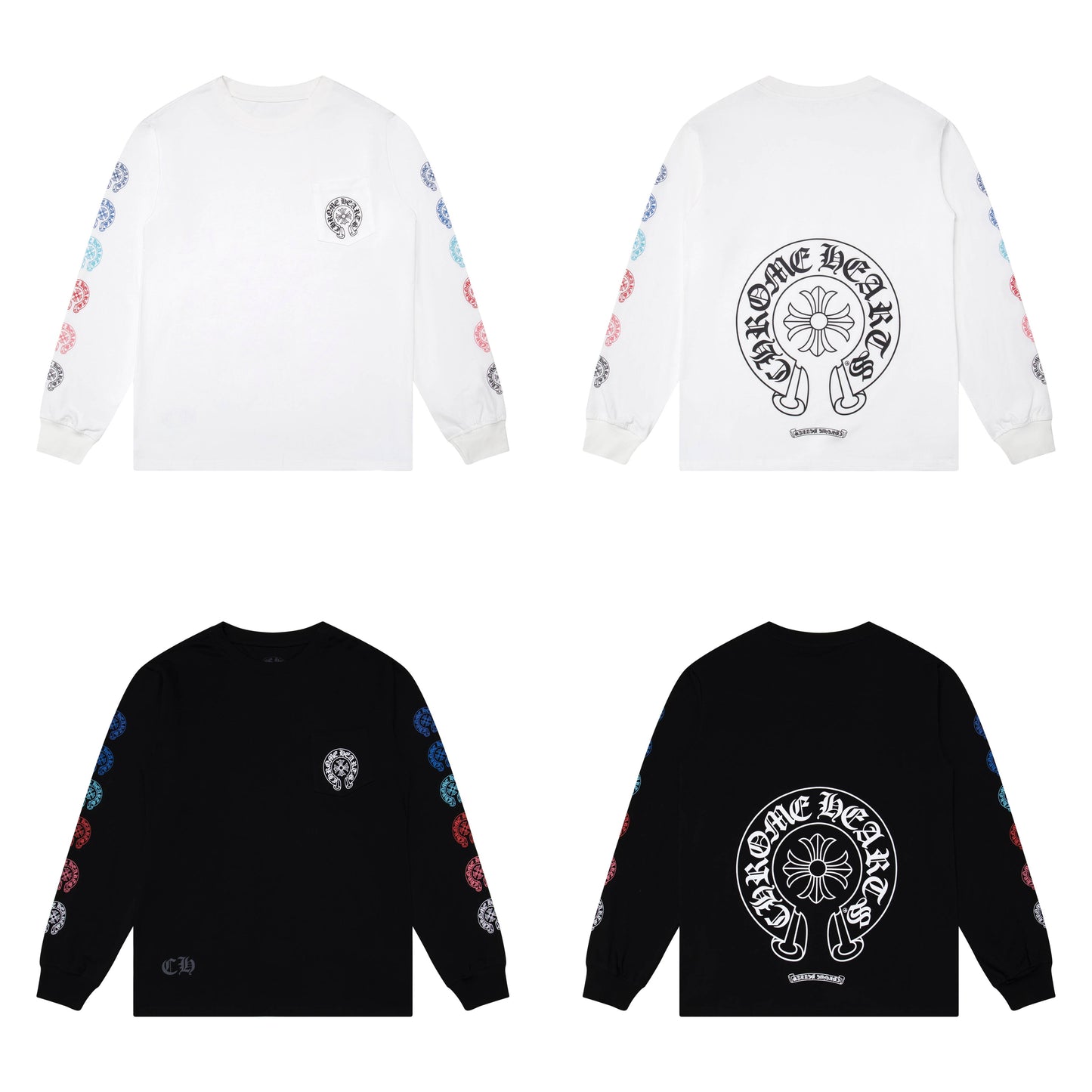 CHROME-HEARTS Men's Long-Sleeve T-shirtSweatshirt K8009