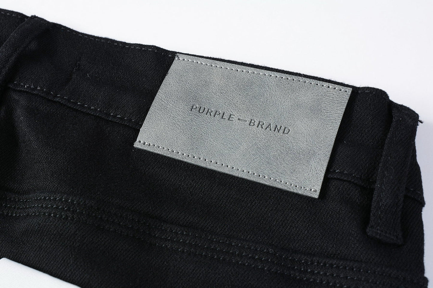 PURPLE Men Streetwear Skinny Jeans Black Wash with Distressed Rip Details 9022