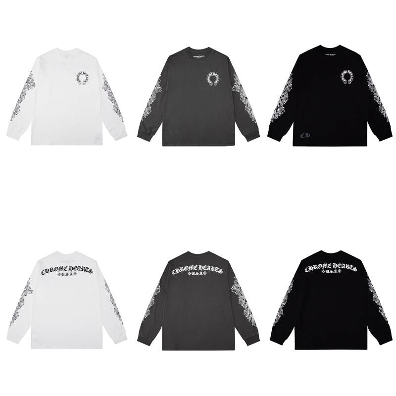 CHROME-HEARTS Men's Long-Sleeve T-shirtSweatshirt K8005