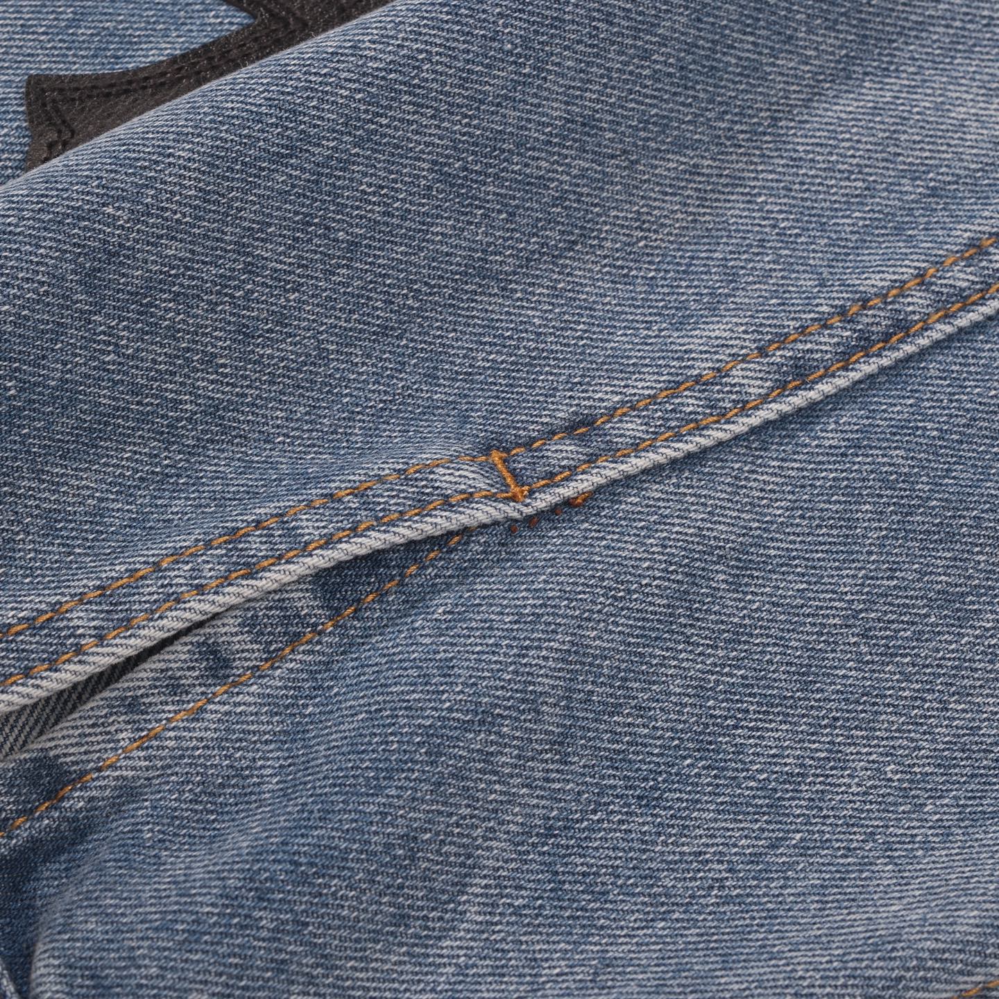 Chrome-Hearts Patchwork Denim Jacket - Vintage Blue Gothic Street Jacket 0789