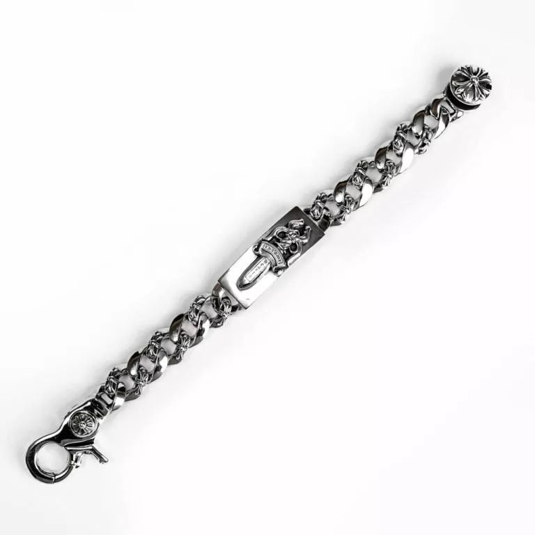 Chrome-Hearts DAGGER ID FANCY LINK CLIP BRACELET -6
