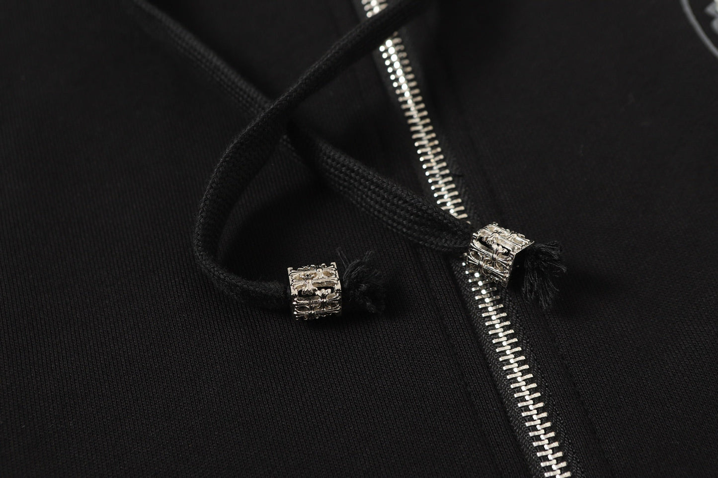 Chrome-Hearts Rhinestone Horseshoe Hoodie - Black Gothic Streetwear Sweatshirt 2601