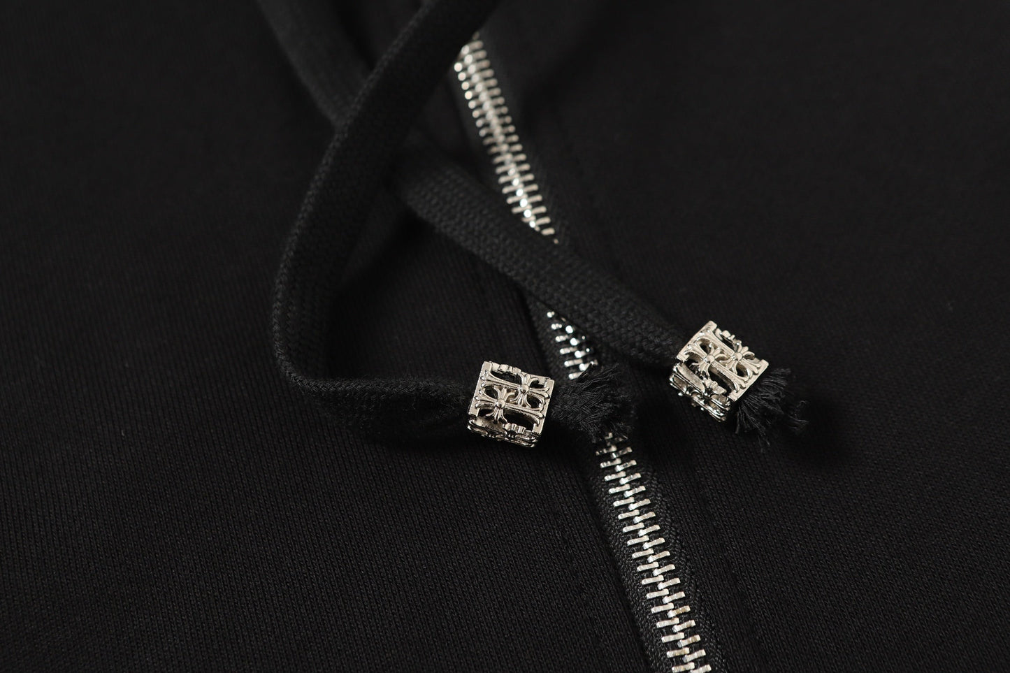 Chrome-Hearts Colorful Rhinestone Hoodie - Black Gothic Street Sweatshirt 2608