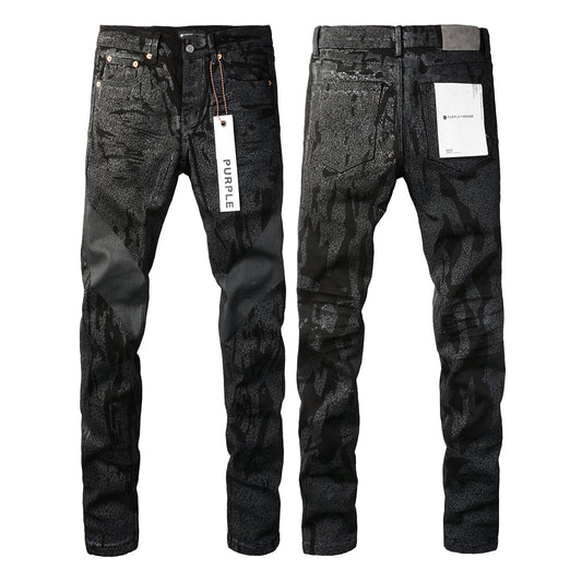 PURPLE Jeans Coating Texture Personalized Fashion Trend High quality pants 9026