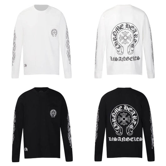 CHROME-HEARTS Men's Long-Sleeve T-shirtSweatshirt K8008