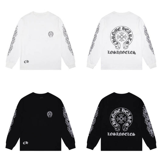 CHROME-HEARTS Men's Long-Sleeve T-shirtSweatshirt K8008