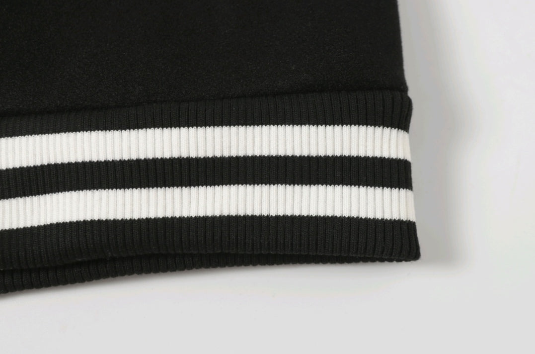 Chrome-Hearts Black White Street Style Baseball Coat 0002