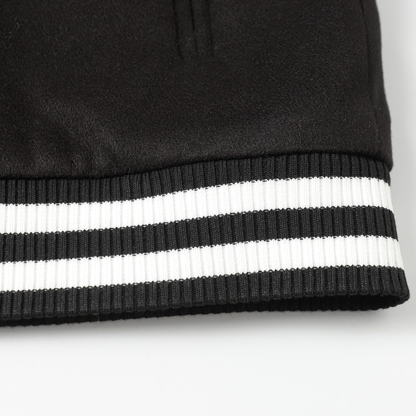 Chrome-Hearts Cross Embroidered Leather Sleeve Varsity Jacket - Black Street Style 116