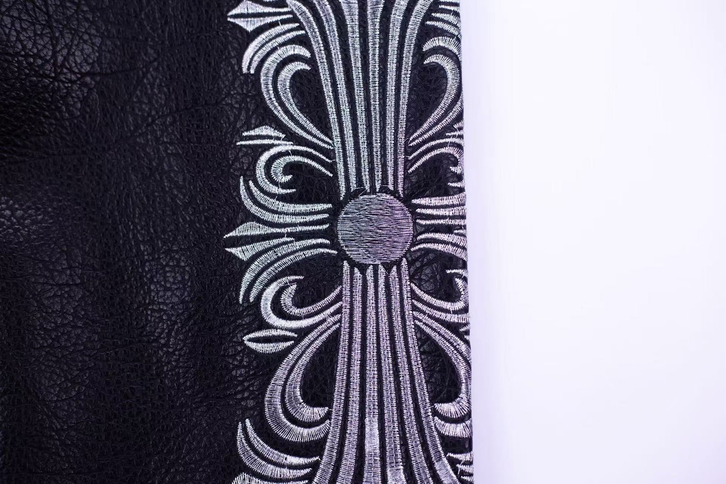 Chrome-Hearts Embroidered Sleeve Varsity Jacket - Black Streetwear Coat 5577