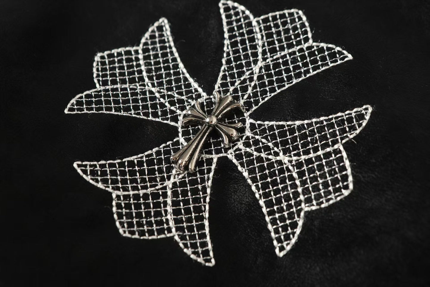 Chrome-Hearts Horseshoe Cross Jacket - Black Street Embroidered Coat 8800