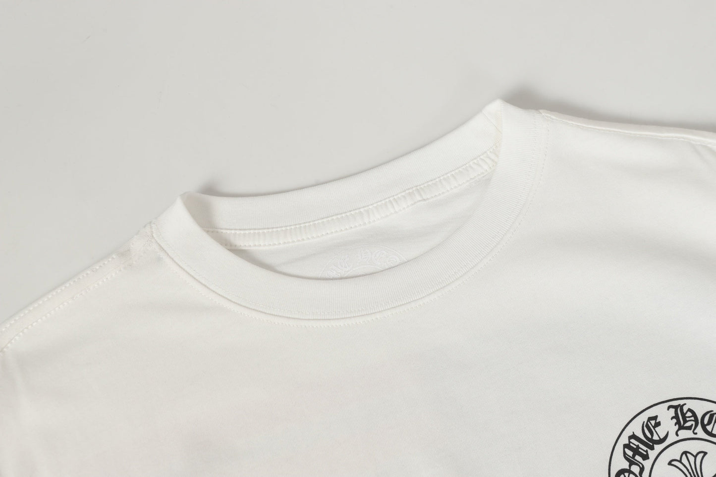 Chrome-Hearts Logo Flag Long Sleeve Tee - Black White Gothic Street T-Shirt K2126