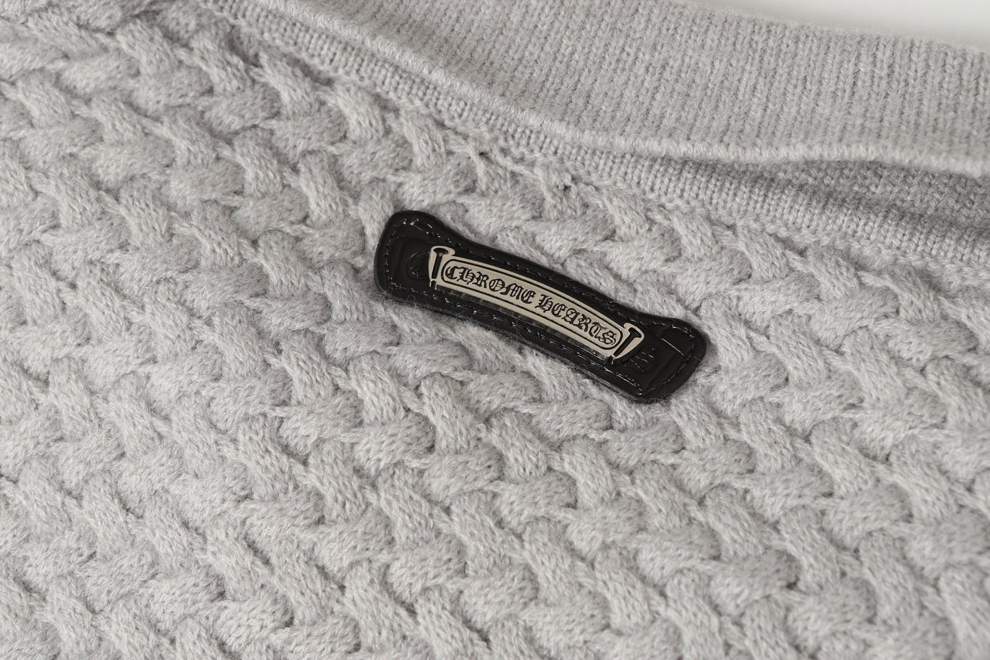 Chrome-Hearts Gothic Cross Knit Cardigan - Black Grey Streetwear Jacket 904