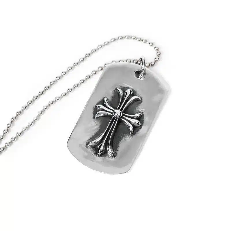 Chrome-Hearts TINY CH CROSS CUTOUT DOG TAG