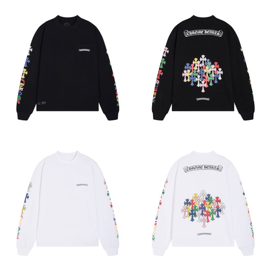 CHROME-HEARTS Men's Long-Sleeve T-shirtSweatshirt K8015