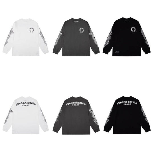 CHROME-HEARTS Men's Long-Sleeve T-shirtSweatshirt K8005